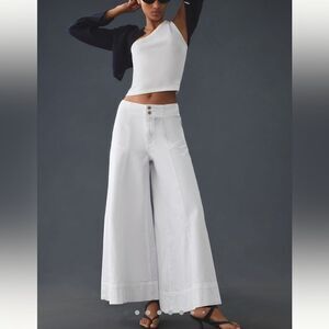 Pilcro Corset High-Rise Crop Culotte Jeans